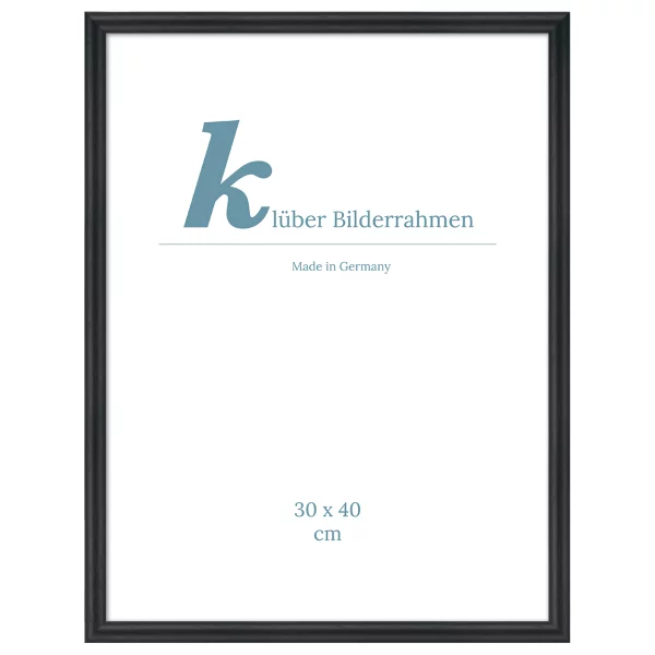 Holzrahmen Valladolid nach Maß Rundstab schwarz | Normalglas (2 mm)