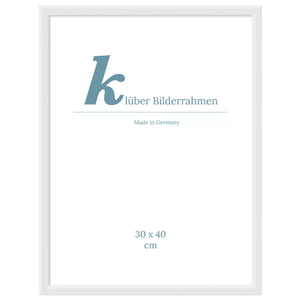 Holzrahmen Valladolid 20x30 cm | Rundstab weiß | Normalglas (2 mm)