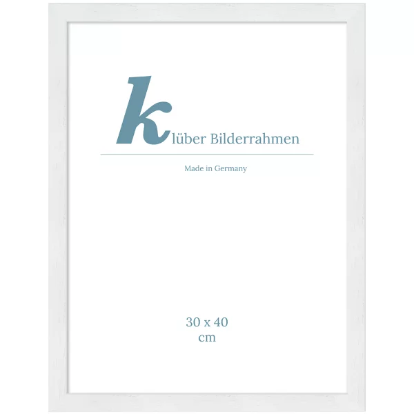 Holzrahmen Tias nach Maß Ausstellungsleiste, weiß | Normalglas (2 mm)