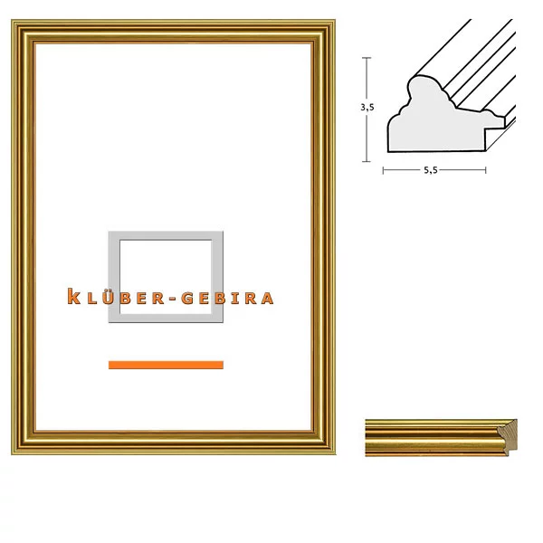 Cadre en bois Zamora 20x30 cm | vieil or, rouge-or | verre standard (2 mm)