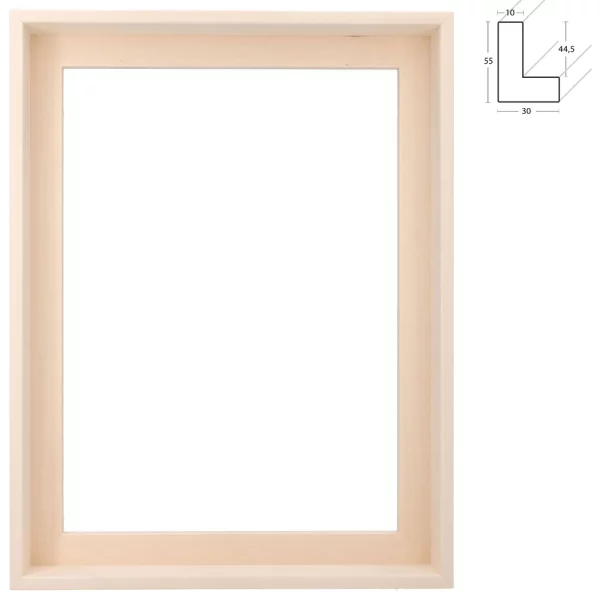Schattenfugenrahmen Tilo 42x59,4 (A2) | Lindenholz natur | Leerrahmen (ohne Glas und Rückwand)