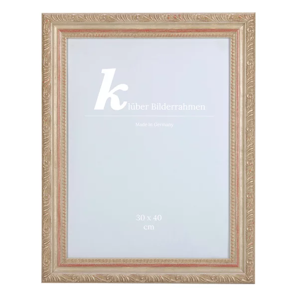 Cadre de style baroque Marbella sur mesure baguette stilé argent | verre standard (2 mm)
