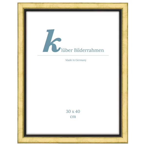 Schattenfuge Dos Hermanas 30x40 cm | Schwarz-Gold | Leerrahmen (ohne Glas und Rückwand)