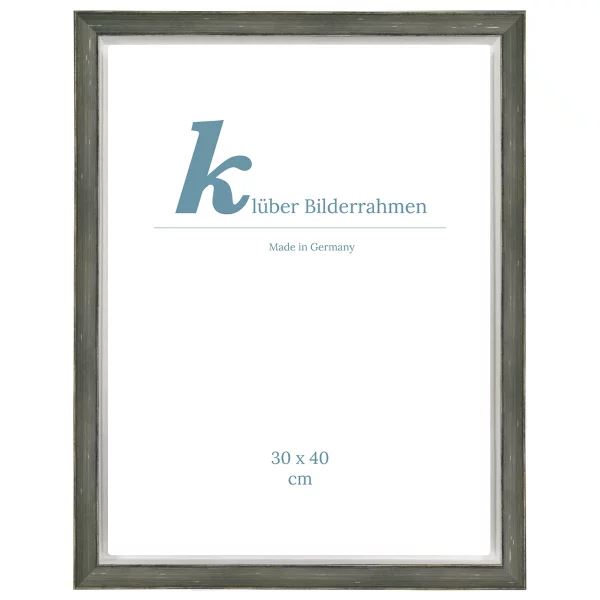 Schattenfuge Dos Hermanas 30x40 cm | Weiß-Silber | Leerrahmen (ohne Glas und Rückwand)