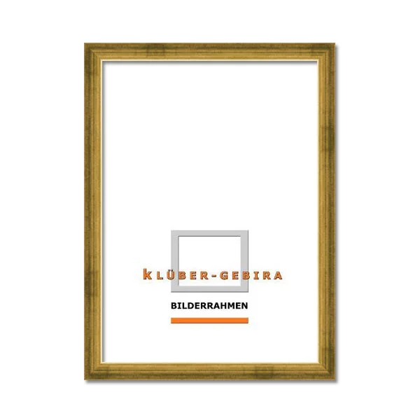 Holz Bilderrahmen El Rosario 90x120 | Hellgold | Kunstglas (2 mm)
