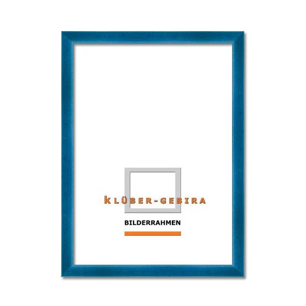 Cadre en bois Calvia sur mesure bleu | verre standard (2 mm)