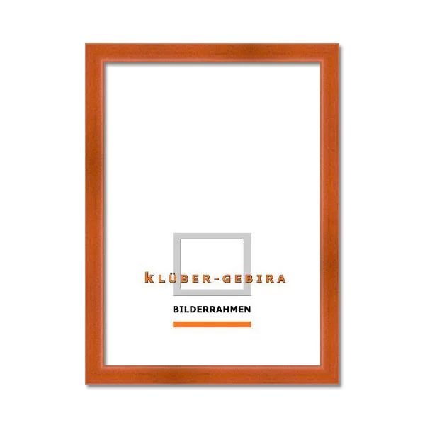 Cadre en bois Calvia sur mesure orange | verre standard (2 mm)