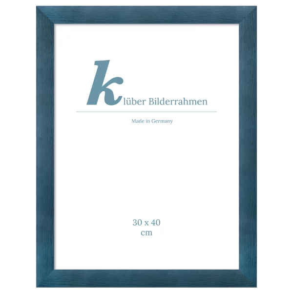Holzrahmen Avila 50x60 cm | Holzmaserung, Graublau | Normalglas (2 mm)
