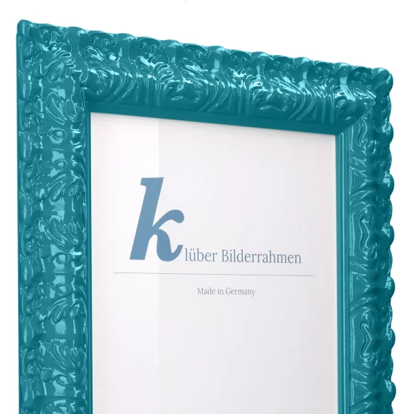 Barockrahmen Salamanca Color 70x100 cm | Aqua (115) | Kunstglas (2 mm)