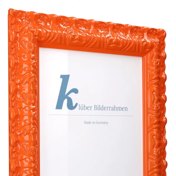Barockrahmen Salamanca Color 70x100 cm | Orange (014) | Kunstglas (2 mm)
