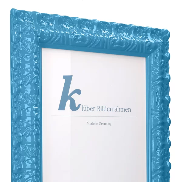 Cadre de style baroque Salamanca Color sur mesure Blue (093) | verre standard (2 mm)