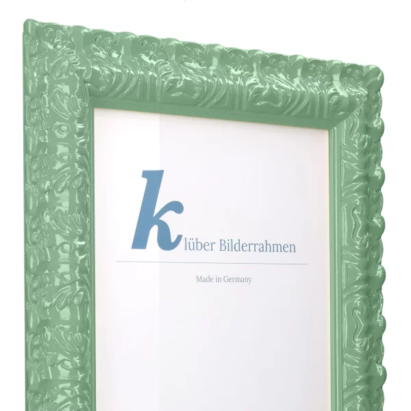 Cadre de style baroque Salamanca Color sur mesure Mint (132) | verre standard (2 mm)