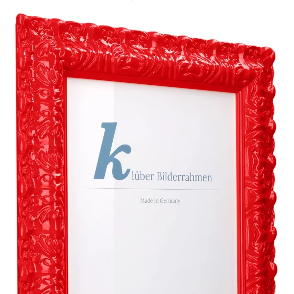 Cadre de style baroque Salamanca Color sur mesure Red (016) | verre standard (2 mm)