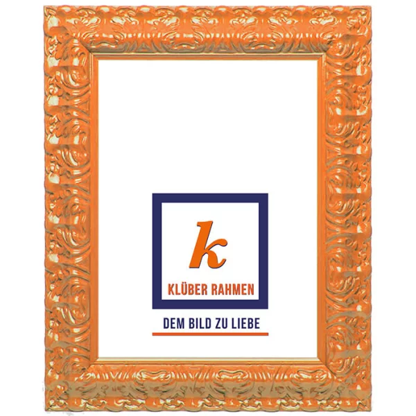 Cadre de style baroque Salamance Color sur mesure orange | verre standard (2 mm)