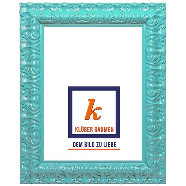 Cadre de style baroque Salamanca Color 30x40 cm | cyan | verre standard (2 mm)