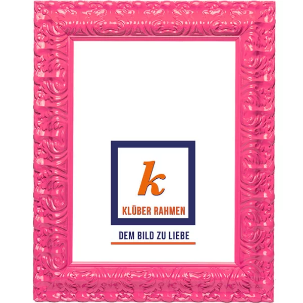 Cadre de style baroque Salamanca Color 30x40 cm | rose fuchsia | verre standard (2 mm)