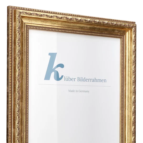 Barock-Bilderrahmen Aveiro 42x59,4 cm (A2) | gold | Normalglas (2 mm)