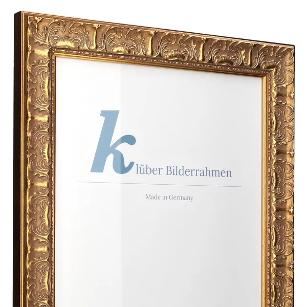 Barock-Bilderrahmen Luanco 42x59,4 cm (A2) | gold | Normalglas (2 mm)