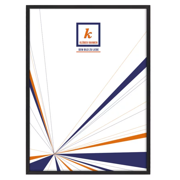 Aluminum kader Samuel 21x29,7 cm (A4) | zwart glanzend, zijkanten geborsteld | normaal glas (2 mm)