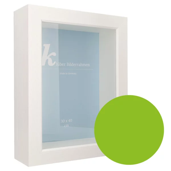 Cadre 3D en bois Dragón 30x40 cm | apple green | verre standard (2 mm)
