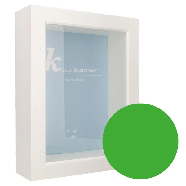 Cadre 3D en bois Dragón 30x40 cm | lawn green | verre standard (2 mm)