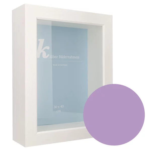Cadre 3D en bois Dragón 30x40 cm | light purple | verre standard (2 mm)