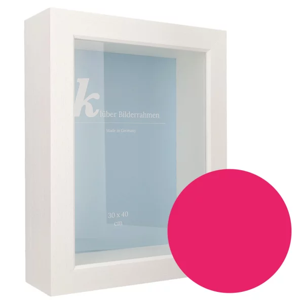 Cadre 3D en bois Dragón 30x40 cm | magenta | verre standard (2 mm)