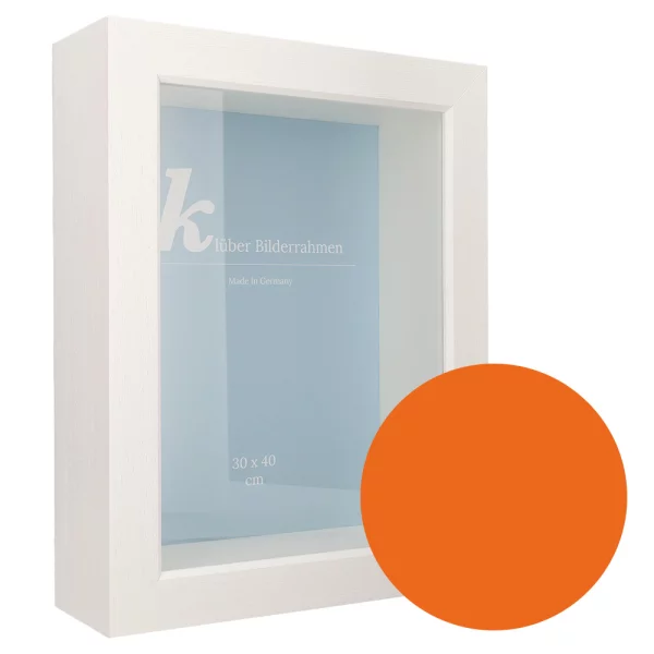 Tiefer Holz Bilderrahmen Dragón mit Abstandsleiste 42x59,4 (A2) | orange | Normalglas (2 mm)