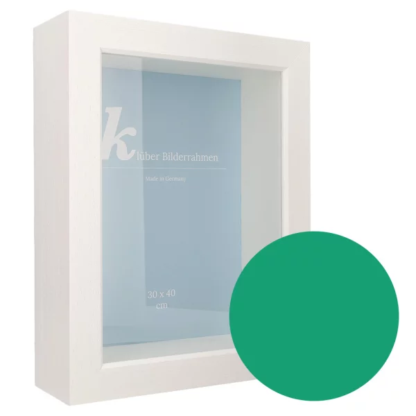 Cadre 3D en bois Dragón 30x40 cm | sea green | verre standard (2 mm)