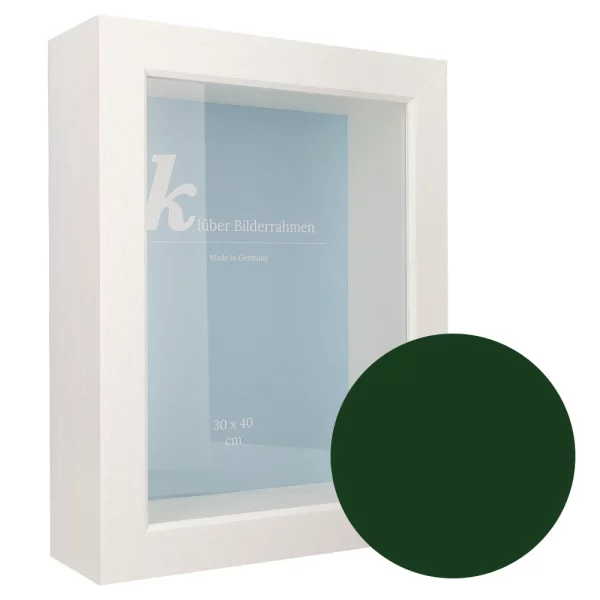 Cadre 3D en bois Dragón sur mesure army green | verre standard (2 mm)