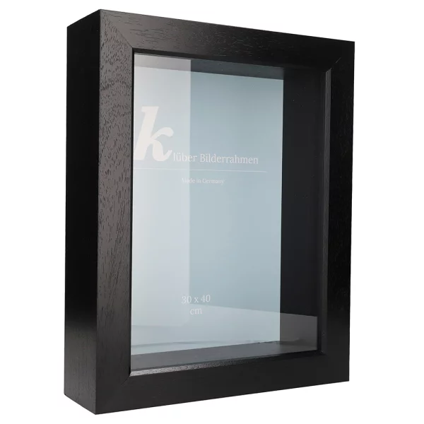 Cadre 3D en bois Dragón sur mesure Black | verre standard (2 mm)