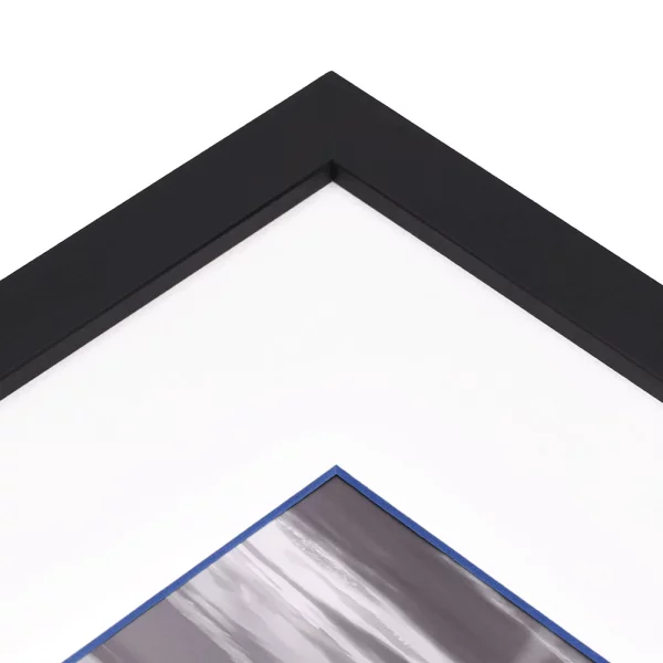 1,5 mm Passepartout - Weiß mit farbigem Kern, Maßanfertigung White-Dark Blue