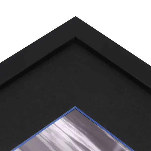 1,5 mm Passepartout - Schwarz mit farbigem Kern, Maßanfertigung Black-Dark Blue