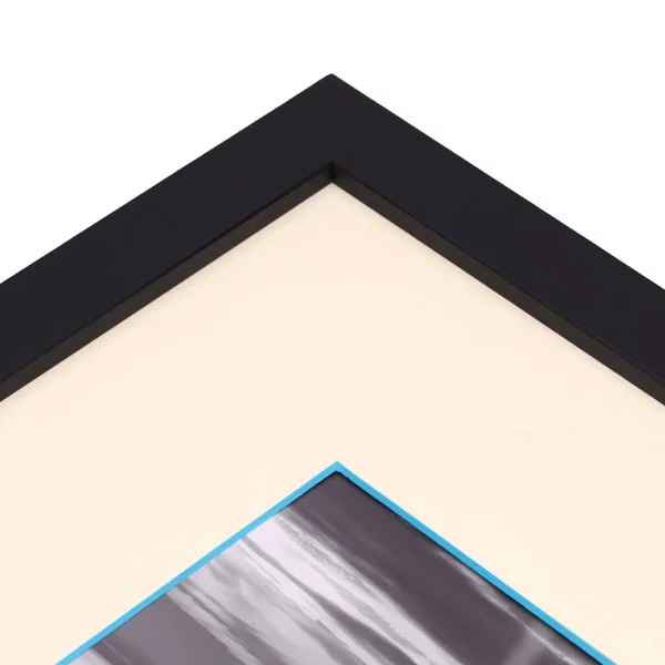 1,5 mm Passepartout - Creme mit farbigem Kern, Maßanfertigung Cream-Light Blue