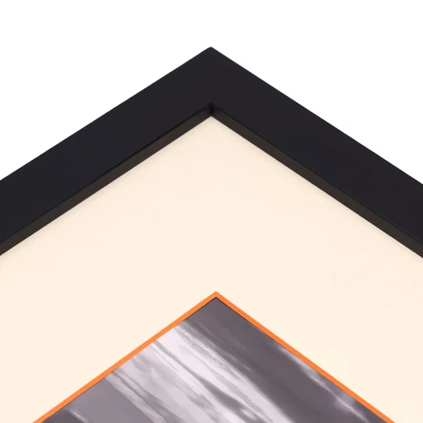 1,5 mm Passepartout - Creme mit farbigem Kern, Maßanfertigung Cream-Orange