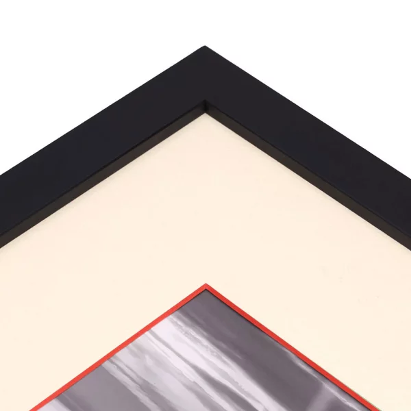 1,5 mm Passepartout - Creme mit farbigem Kern, Maßanfertigung Cream-Red