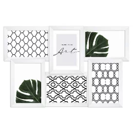 Bilderrahmen Collage für 6 Bilder 10x15 cm 6x10x15 cm | Weiß | Kunstglas (2 mm)
