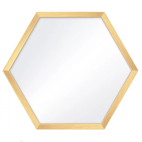 Hexagon Wandspiegel Honeycomb 35x40 cm | Gold | Spiegel (2 mm)