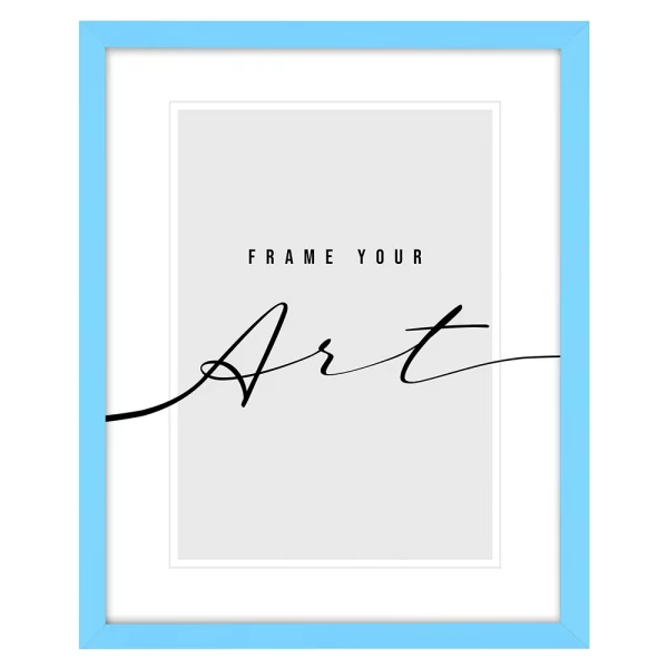 Kunststoff Bilderrahmen Maria 21x29,7 cm (A4) | Hellblau | Kunstglas (2 mm)