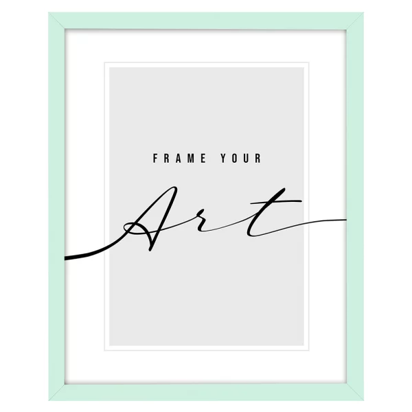 Kunststoff Bilderrahmen Maria 21x29,7 cm (A4) | Mintgrün | Kunstglas (2 mm)