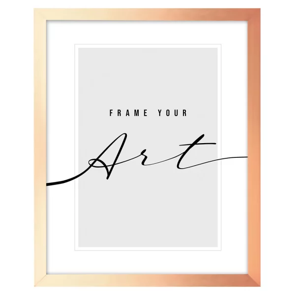 Kunststoff Bilderrahmen Maria 21x29,7 cm (A4) | Rosegold | Kunstglas (2 mm)