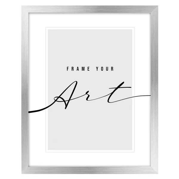 Kunststoff Bilderrahmen Maria 21x29,7 cm (A4) | Silber | Kunstglas (2 mm)