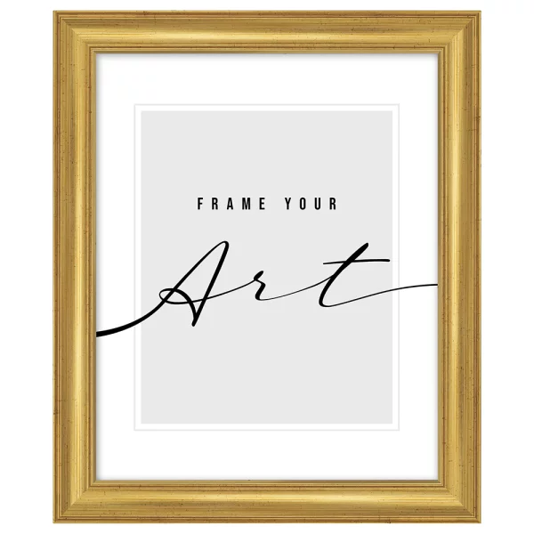 Kunststoff Bilderrahmen Silvia 18x24 cm | Antikgold | Kunstglas (2 mm)