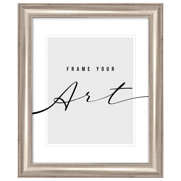Kunststoff Bilderrahmen Silvia 18x24 cm | Antiksilber | Kunstglas (2 mm)