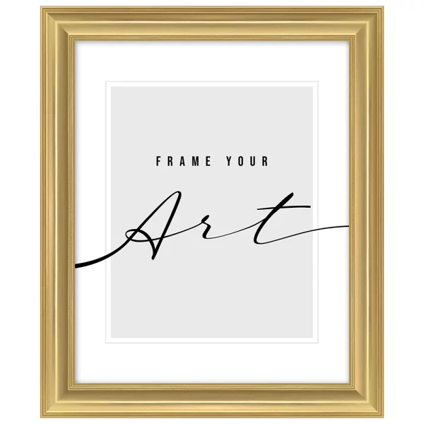 Kunststoff Bilderrahmen Silvia 18x24 cm | Gold | Kunstglas (2 mm)