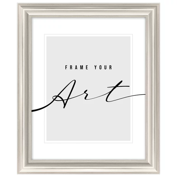 Kunststoff Bilderrahmen Silvia 18x24 cm | Silber | Kunstglas (2 mm)