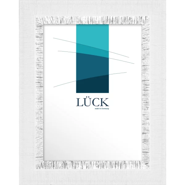 Cadre en plastique Solingen 9x13 cm | blanc avec bord en argent | verre standard (2 mm)