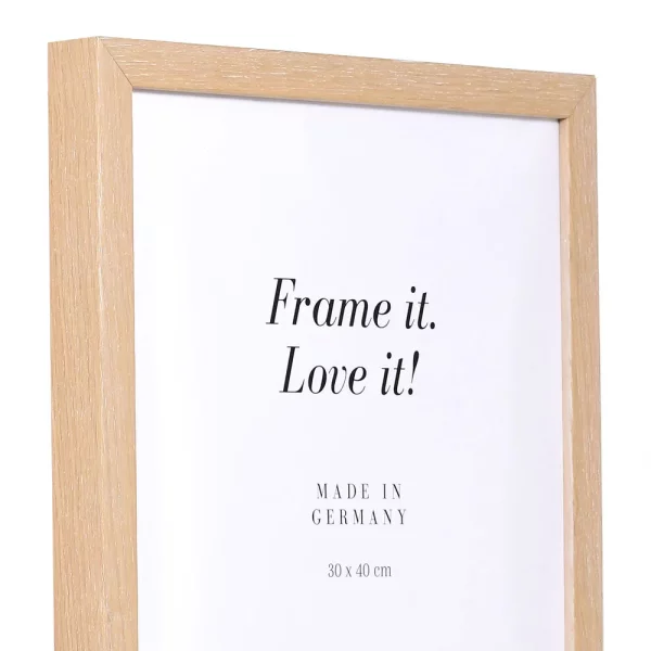 Holz Bilderrahmen Banize Maßanfertigung kalkeiche | Normalglas (2 mm)