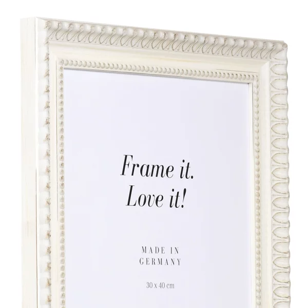 Cadre de style baroque Dombes sur mesure blanc | verre standard (2 mm)