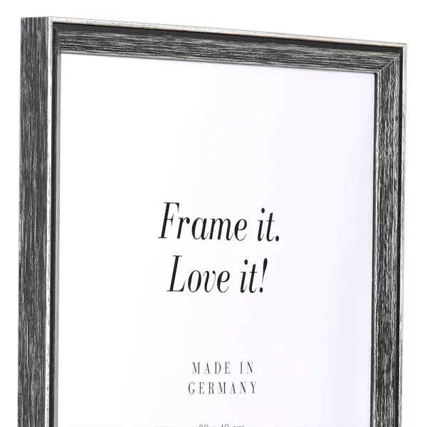 Cadre en bois Morvois sur mesure noir | verre standard (2 mm)